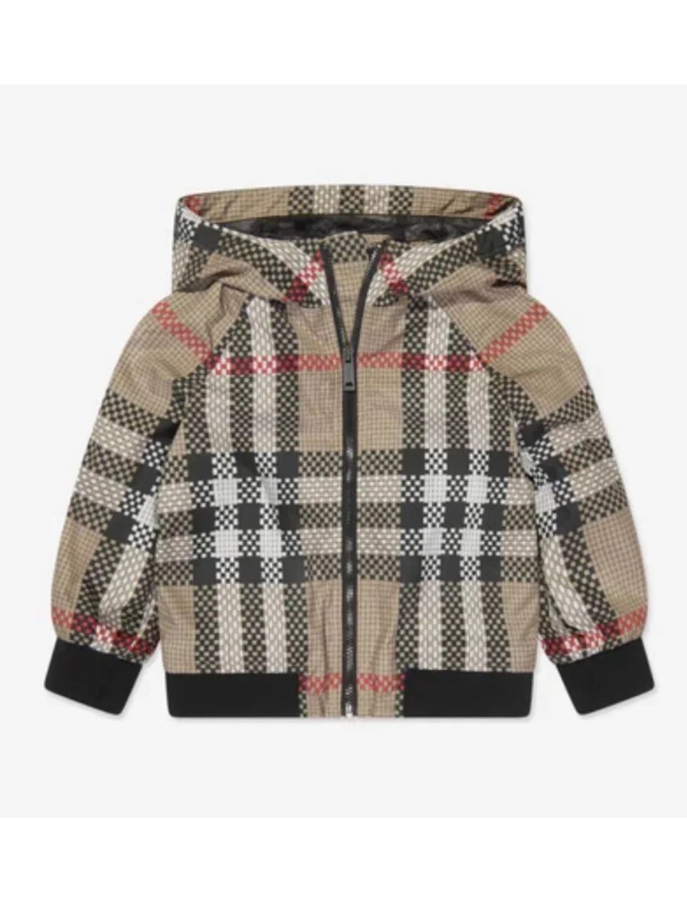 Burberry kids Beige, Black & Red Check Zip Jacket. NWOT 12m
